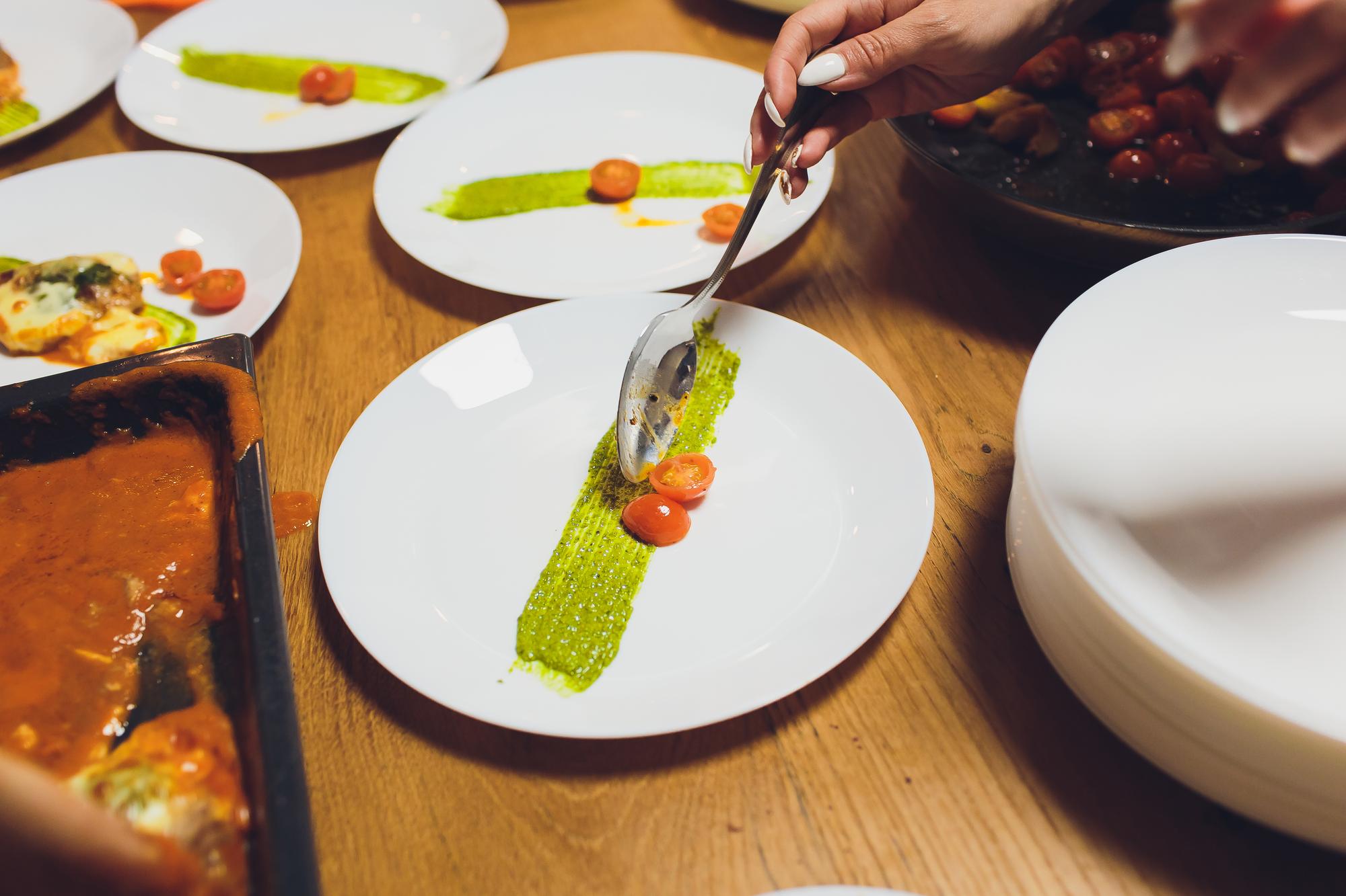 Zestaw potraw pokazowy dla menu degustacyjnego